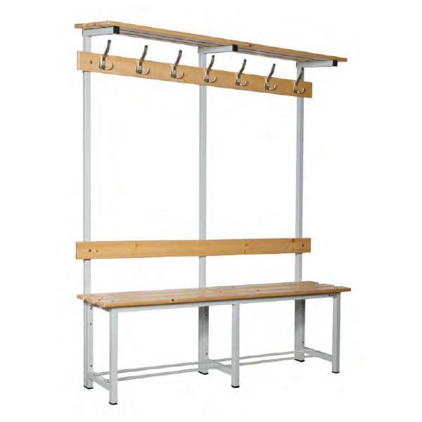 banco de madera y acero