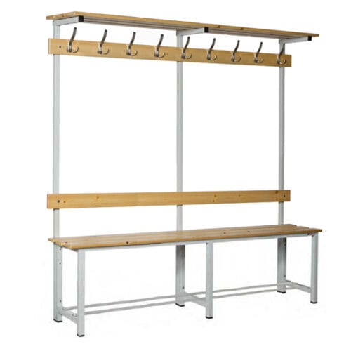 banco de madera y acero