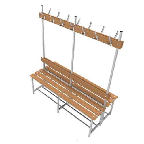 banco de madera y acero