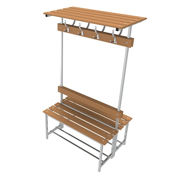 banco de madera y acero