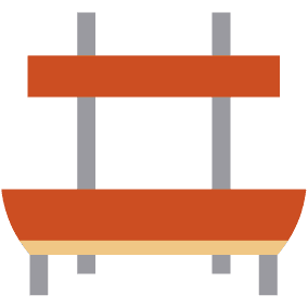 Bancos en madera y acero